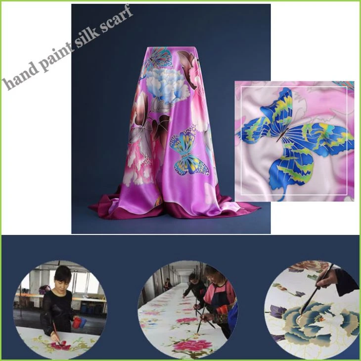 Foulard en soie à la main