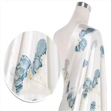 Tissu imprimé en satin de soie de 16 mm pour vêtements