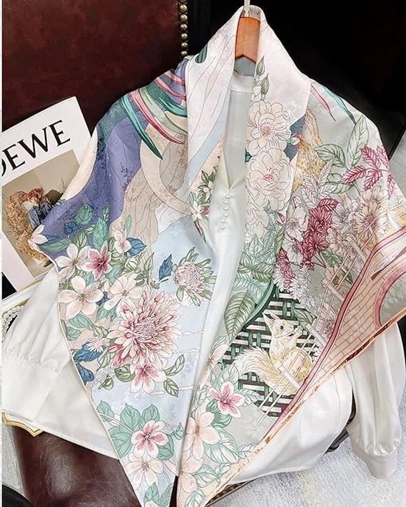 Custom Double Sided Luxury Breathable Silk Scarf